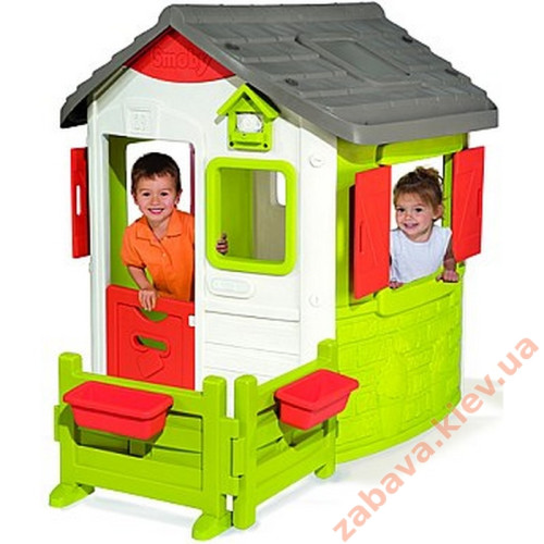 Игровой домик "Домик лесника" со ставнями с угловой оградой Smoby