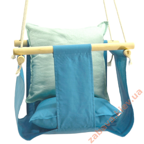 Детская качеля для дома голубая с защитным бортиком ✅ хорошие характеристики Детская качеля для дома голубая с защитным бортиком ✅ хорошие характеристики