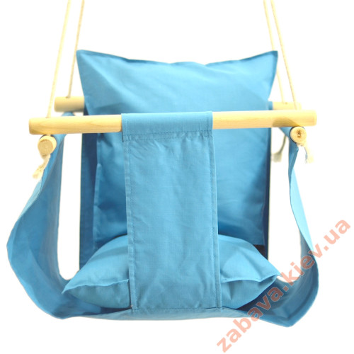 Детская качеля для дома голубая с защитным бортиком ✅ хорошие характеристики Детская качеля для дома голубая с защитным бортиком ✅ хорошие характеристики