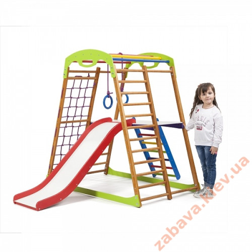 Детский спортивный комплекс для дома BabyWood Plus 2 +столик+лесенка