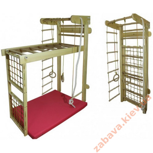 Спортивный Уголок ТРАНСФОРМЕР ясень с двусоставной сеткой