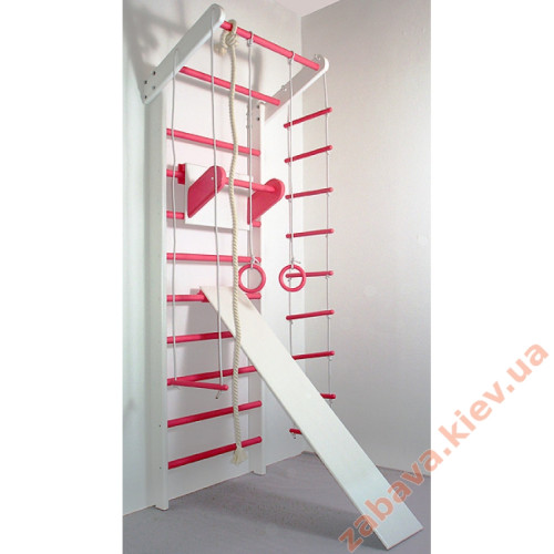 Шведская стенка деревянная Сосна бело-розовый (полный)