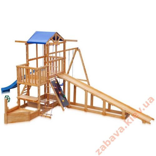 Детская площадка "Капитан" деревянная для улицы с зимней горкой
