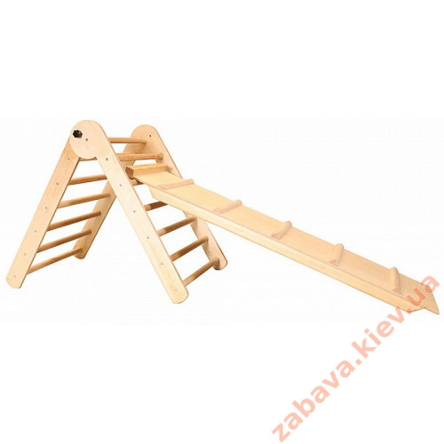Детский спортивный уголок Треугольник пиклера от 2 мес. 65 см с горкой (лак)