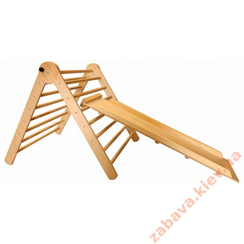 Спортивний куточок Трикутник піклеру від 2 міс. 80 см з гіркою (лак)