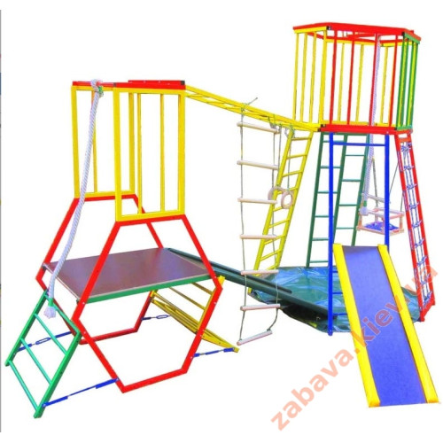 Дитячий спортивний подвійний Комплекс "Лабіринт-вежа" для дому та вулиці: 2 гірки Дитячий спортивний подвійний Комплекс "Лабіринт-вежа" для дому та вулиці: 2 гірки