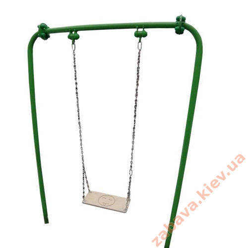 Качели одинарные детские на цепях "Смайл" недорогие разборные уличные