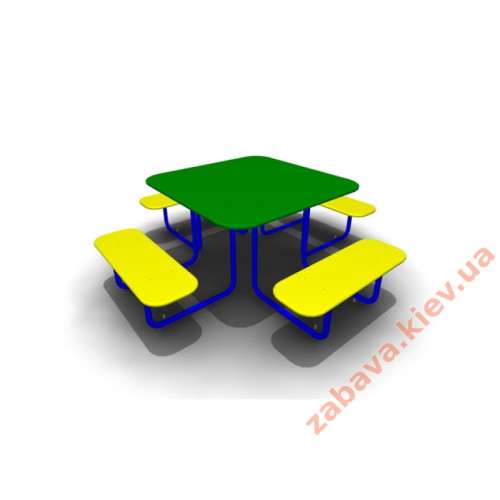 Столик "Одуванчик" с лавочками парковый Столик "Одуванчик" с лавочками парковый