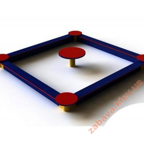 Дитяча пісочниця Гвоздик із сидіннями та столиком посередині у двір чи на майданчик