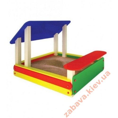 Дитяча пісочниця з козирком та лавкою Міні для ігрового майданчика