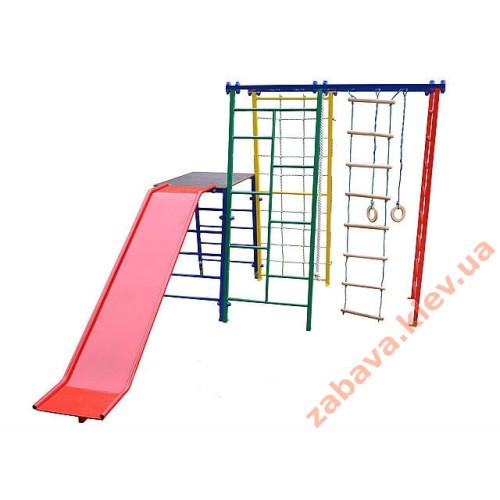 Дитячі ігрові комплекси Веселка з гіркою та шведською стінкою