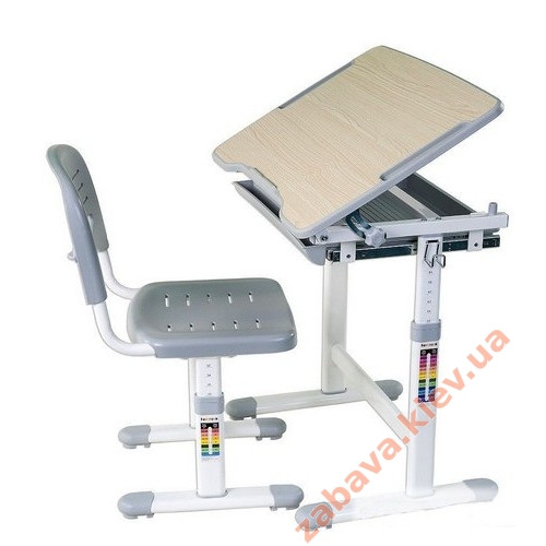 Детский комплект парта и стул-трансформеры Piccolino Grey