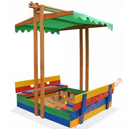 Дитяча пісочниця з кришкою накриттям "Артемон-2" із тентом кольорова купити за ціною 10 780 грн. Дитяча пісочниця з кришкою накриттям "Артемон-2" із тентом кольорова купити за ціною 10 780 грн.