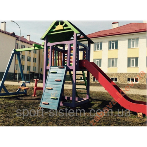 "Горець" ігровий дитячий майданчик з гіркою та гойдалками купити за ціною 57 670 грн. "Горець" ігровий дитячий майданчик з гіркою та гойдалками купити за ціною 57 670 грн. фото1