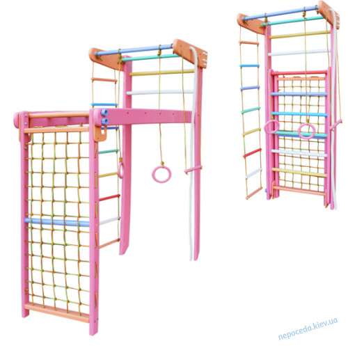 Шведская стенка трансформер для детей 210см в сосне Strong "Для девочки" Стандарт