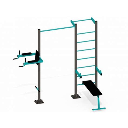 Тренажер уличный спортивный на площадку со шведской стенкой и брусьями Тренажер уличный спортивный на площадку со шведской стенкой и брусьями