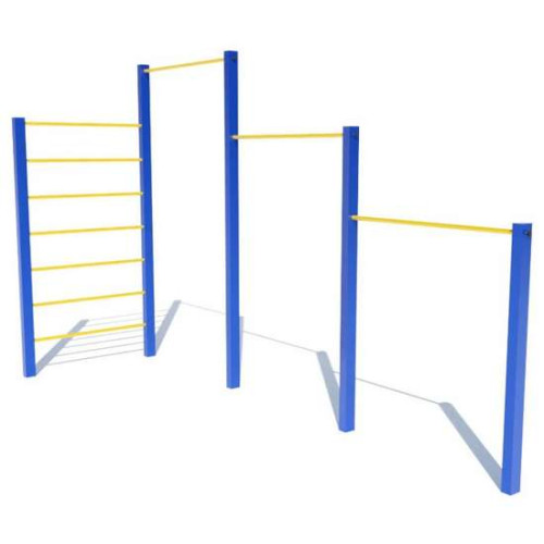 Турник тройной со шведской стенкой на площадку