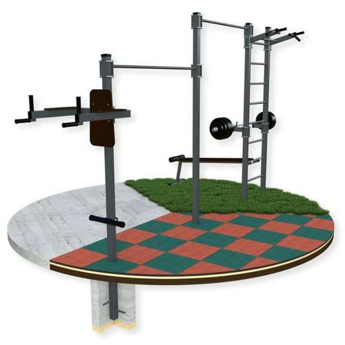 Уличный спортивный комплекс универсальный со штангой, шведской стенкой и брусьями SW-03 Уличный спортивный комплекс универсальный со штангой, шведской стенкой и брусьями SW-03