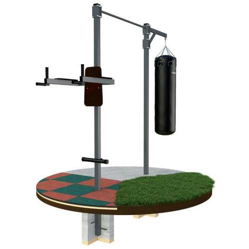 Уличный спортивный турник SE-09 с брусьями и креплением для боксерского мешка Уличный спортивный турник SE-09 с брусьями и креплением для боксерского мешка