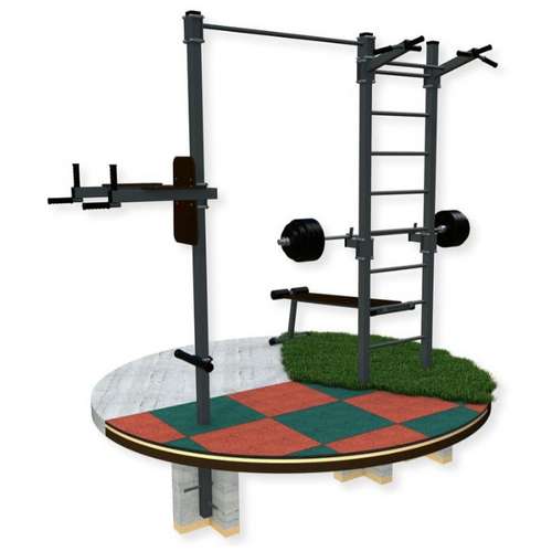 Уличный спортивный комплекс со шведской стенкой, брусьями и скамьей SW-02 Уличный спортивный комплекс со шведской стенкой, брусьями и скамьей SW-02