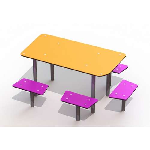 Уличный антивандальный столик и 4 скамейки Уличный антивандальный столик и 4 скамейки