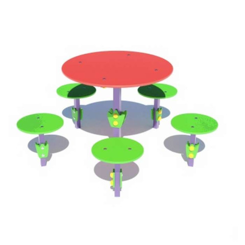 Детский столик "Поляна" диаметр 67 см уличный со стульчиками Детский столик "Поляна" диаметр 67 см уличный со стульчиками