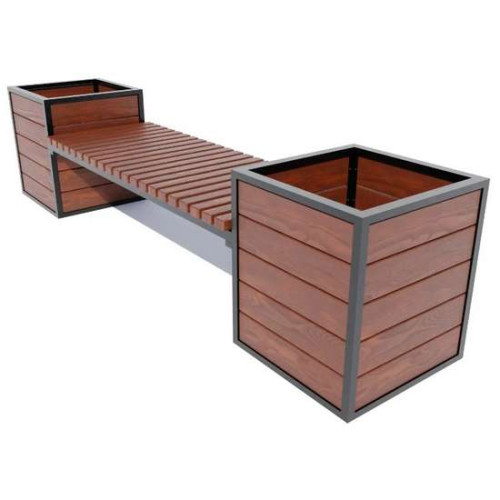 Уличная скамейка с клумбами в парковую зону Уличная скамейка с клумбами в парковую зону