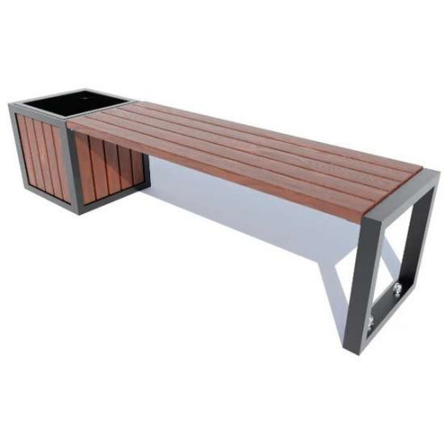 Лавочка с вазоном под цветок или дерево для улицы