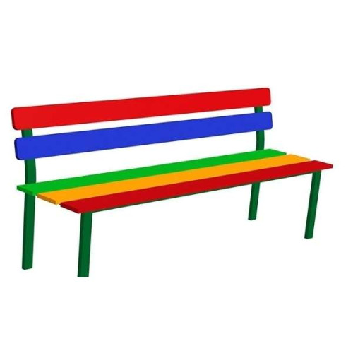 Уличная Лавочка-3 разноцветная в парк или на площадку