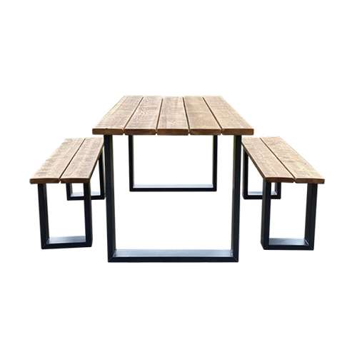 Уличный стол со скамейками в стиле LOFT Уличный стол со скамейками в стиле LOFT