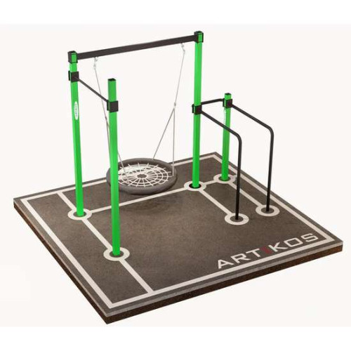 Турнік вуличний з брусами та гойдалкою K-1 – на дачу