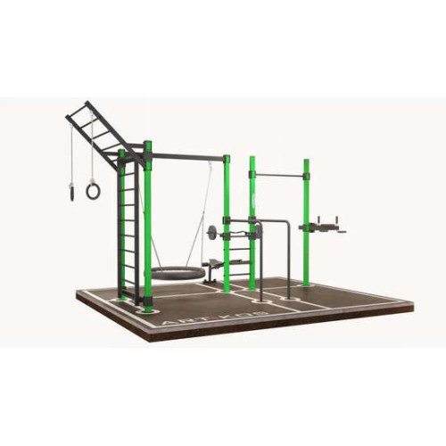 Турнік вуличний з брусами та гойдалкою K-5 – спортивне обладнання і тренажери
