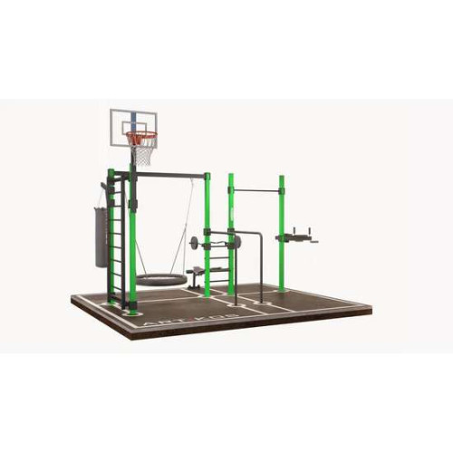 Турнік вуличний з брусами та гойдалкою K-6 – спортивне обладнання і тренажери