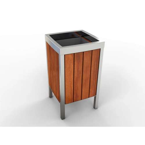Урна для мусора уличная LOFT из металла и дерева Урна для мусора уличная LOFT из металла и дерева